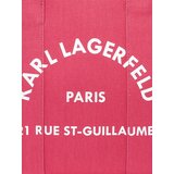 Karl Lagerfeld Nakupovalna torba roza / bela | Shoptok.si