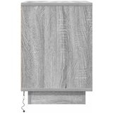  Noćni ormarić s LED svjetlima siva boja hrasta 38x34x50 cm | Eponuda.ba