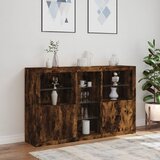  Komoda s LED svjetlima boja dimljenog hrasta 162x37x100 cm | Shoptok.si
