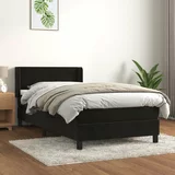 Box Box spring krevet s madracem crni 100x200 cm baršunasti