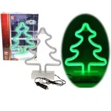 LED zeleno božično drevo 28cm jelka za avto 12-24V, (20404503)