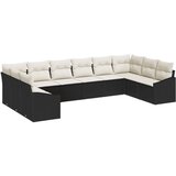  Set od 10 komada vrtnih kauča s jastučićima Crni poli ratan | shoptok.hr