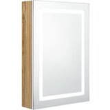  LED kupaonski ormarić s ogledalom bijeli i hrast 50x13x70 cm | shoptok.hr