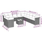  12-dijelni set vrtnih sofa od poliratana s jastucima crni | shoptok.hr