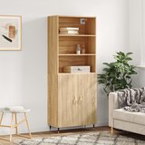 vidaXL Visoka komoda sonoma hrast 69,5x34x180 cm inženirski les | Shoptok.si