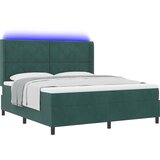 vidaXL Box Spring postelja z vzmetnico in LED temno zelena 180x200 cm žamet, (22049830) | Shoptok.si