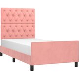  Okvir za krevet s uzglavljem ružičasti 80x200 cm baršunasti | shoptok.hr