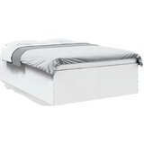 vidaXL Posteljni okvir bel 140x200 cm inženirski les | Shoptok.si