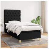  Box spring postelja z vzmetnico črna 80x200 cm blago | Shoptok.si