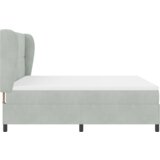 Box Spring postelja z vzmetnico - Svetlo siva, 180x200 cm, Žamet, (22050545) | Shoptok.si