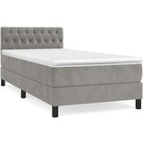 Box spring postelja z vzmetnico svetlo siva 90x200 cm žamet, (20930302) | Shoptok.si