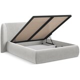 Makamii Svijetlo sivi tapecirani bračni krevet s prostorom za odlaganje s podnicom 140x200 cm Hauke – | shoptok.hr
