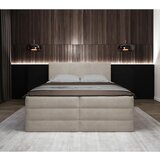 MID.YOU POSTELJA BOXSPRING 160 cm x 200 cm , les, tekstil, leseni material krem barve | Shoptok.si