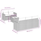  6-dijelni set vrtnih sofa od poliratana s jastucima svjetlosivi | shoptok.hr