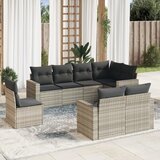 vidaXL 8-dijelni set vrtnih sofa od poliratana s jastucima svjetlosivi | shoptok.hr