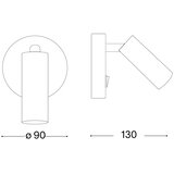 Ideal Lux led zidna usmerena svetiljka page LED/3W/230V cri 90 bela | Eponuda.com