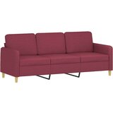  3-dijelni set sofa s jastucima crvena boja vina od tkanine | shoptok.hr