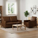  Set sofe 2 pcs Smeđa Umjetni sued - Smeđa Jednostruka + Dvostruka (140 cm) | shoptok.hr