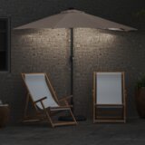 vidaXL Vrtni suncobran Sivo-smeđa 294 x 150 x 223 cm tkanina | shoptok.hr