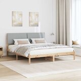  Okvir kreveta s uzglavljem Smeđa i svijetlo siva 180 x 200 cm | shoptok.hr