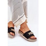 Boto Women's Slippers With Golden Detail On Platform With Glitter Black Eanes | Shoptok.si