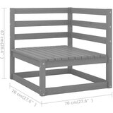  Vrtni dvosjed s jastucima sivi od masivne borovine | shoptok.hr