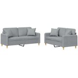  2-dijelni set sofa s jastucima svjetlosivi od tkanine | shoptok.hr