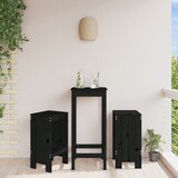 vidaXL Vrtni stolček 2 kosa črn 40x36x75 cm trdna borovina Cene