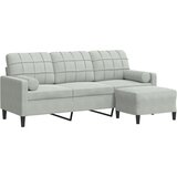  Trosjed s tabureom svjetlosivi 180 cm baršunasti | shoptok.hr