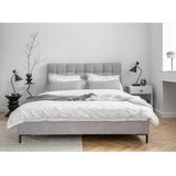 Miuform Svijetlo sivi tapecirani bračni krevet s podnicom 140x200 cm Eve – | shoptok.hr