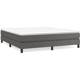 vidaXL Box spring posteljni okvir siv 160x200 cm umetno usnje | Shoptok.si