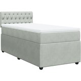 vidaXL Box spring postelja z vzmetnico svetlo siva 100x200 cm žamet, (21304451) | Shoptok.si