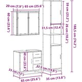 vidaXL 3-dijelni set kupaonskog namještaja boja smeđeg hrasta drveni | shoptok.hr