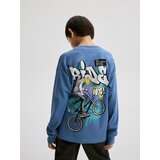 Reserved - Predimenzionirana majica dugih rukava s printom - steel blue | shoptok.hr