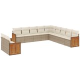 Maison Chic Seti vrtnega pohištva - Vrtna garnitura - Vrtni pohištvo set 11-delna z blazinami bež poli ratan, (21818819) | Shoptok.si