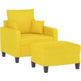  Fotelj s stolčkom za noge svetlo rumen 60 cm blago | Shoptok.si