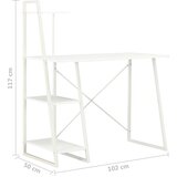  Radni stol s policama bijeli 102 x 50 x 117 cm | Eponuda.ba