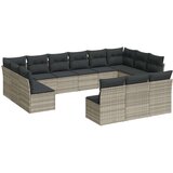 vidaXL 13-dijelni set vrtnih sofa poliratan s jastucima svijetlosivi | shoptok.hr