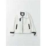 LC Waikiki Women's Jacket Collar Plain Plush Coat