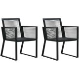  Zunanja jedilna garnitura 3-delna PVC ratan črna, (20679623) | Shoptok.si