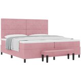  Krevet s opruga kutije s madracem Ružičasta 200 x 200 cm Baršun | shoptok.hr