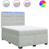 Maison Chic Box spring postelja - Vzmetna postelja z vzmetnico svetlo siv 140x190 cm žamet SL4649, (21900916) | Shoptok.si