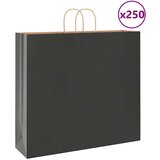  Papirnate vrećice 250 kom s ručkama crne 54x15x49 cm | shoptok.hr