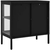  Stranska omarica črna 70x35x70 cm jeklo in steklo, (20620478) | Shoptok.si