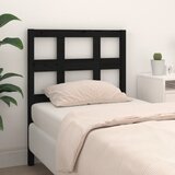 Uzglavlje za krevet crno 95,5 x 4 x 100 cm od masivne borovine | shoptok.hr