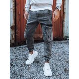 DStreet Spodnie męskie jeansowe typu bojówki ciemnoszare | Shoptok.si