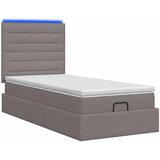  Krevet od pjene s madracem i LED-om Sivosmeđa 90 x 190 cm Slike