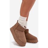 Boto Women's Snow Boots On Platform Insulated With Fur Khaki Vesirae | ePonuda.com