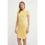 Polo Ralph Lauren Bombažna obleka rumena barva, 211943139