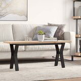 The Living Store Klubska mizica Y okvir 110x40x45,5cm trdna borovina lito železo - Klubska Mizica, (21575263) | Shoptok.si
